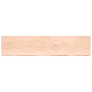 Półka, 220x50x(2-4) cm, surowe lite drewno dębowe