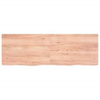 Półka, brązowa, 120x40x(2-4) cm, lakierowane lite drewno dębowe