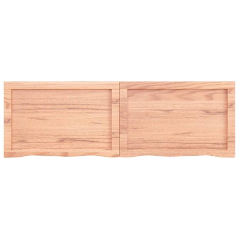 Półka, brązowa, 120x40x(2-4) cm, lakierowane lite drewno dębowe