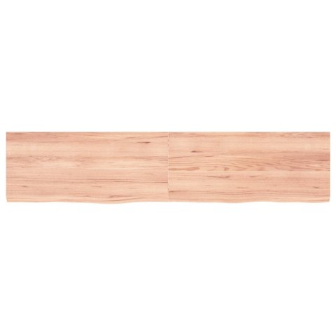 Półka, brązowa, 180x40x(2-4) cm, lakierowane lite drewno dębowe
