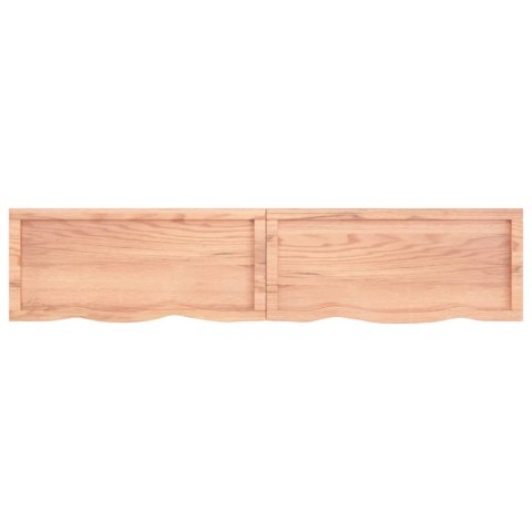 Półka, brązowa, 180x40x(2-4) cm, lakierowane lite drewno dębowe