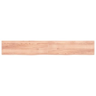 Półka, brązowa, 200x30x(2-4) cm, lakierowane lite drewno dębowe