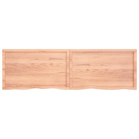 Półka, brązowa, 200x60x(2-4) cm, lakierowane lite drewno dębowe