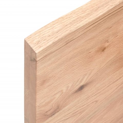 Półka, brązowa, 220x30x(2-4) cm, lakierowane lite drewno dębowe