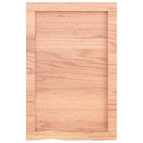 Półka, brązowa, 40x60x(2-6) cm, lakierowane lite drewno dębowe