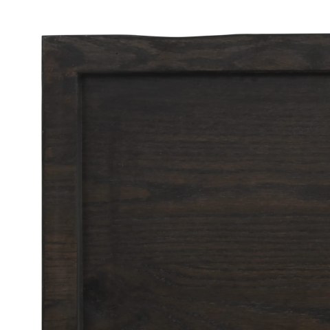 Półka, ciemnobrązowa, 140x30x(2-4) cm, wykończone drewno dębowe