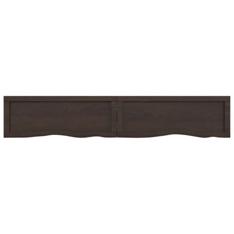 Półka, ciemnobrązowa, 160x30x(2-6) cm, wykończone drewno dębowe