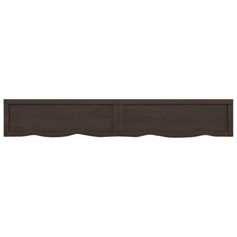Półka, ciemnobrązowa, 180x30x(2-4) cm, wykończone drewno dębowe