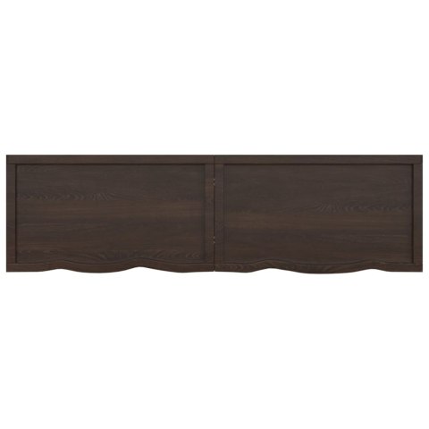 Półka, ciemnobrązowa, 180x50x(2-6) cm, wykończone drewno dębowe
