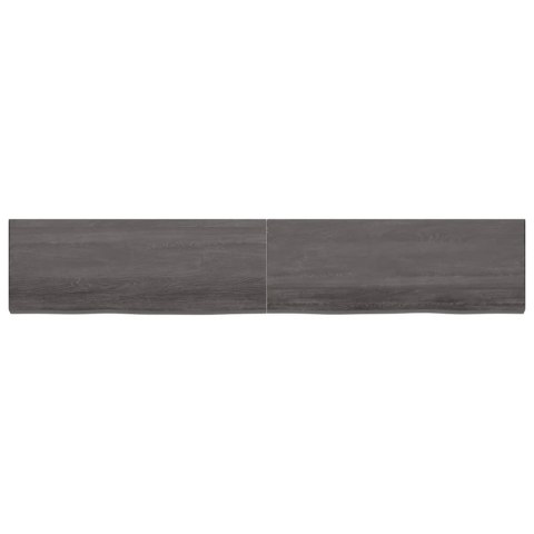 Półka, ciemnobrązowa, 220x40x(2-6) cm, wykończone drewno dębowe