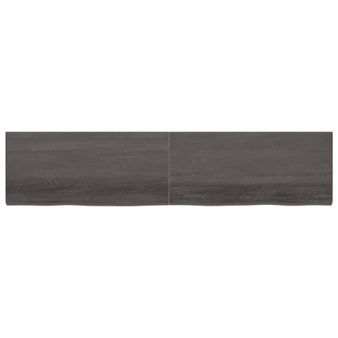 Półka, ciemnobrązowa, 220x50x(2-6) cm, wykończone drewno dębowe