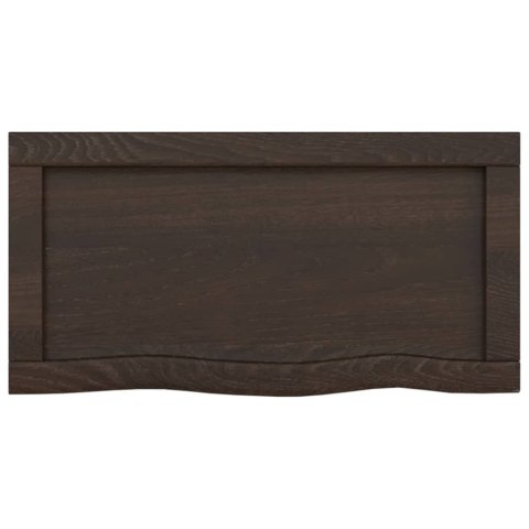 Półka, ciemnobrązowa, 60x30x(2-6) cm, wykończone drewno dębowe