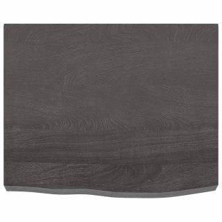 Półka, ciemnobrązowa, 60x50x(2-6) cm, wykończone drewno dębowe
