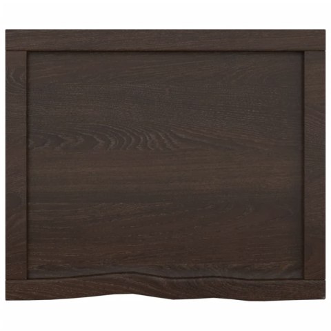 Półka, ciemnobrązowa, 60x50x(2-6) cm, wykończone drewno dębowe