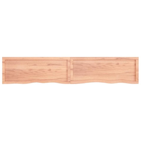 Półka, brązowa, 200x40x(2-4) cm, lakierowane lite drewno dębowe