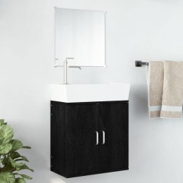2-cz zestaw mebli łazienkowych, czarny, materiał drewnopochodny