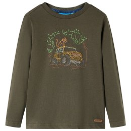 Koszulka dziecięca z długimi rękawami, khaki, 92