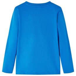 Koszulka dziecięca z długimi rękawami, kobaltowoniebieska, 104