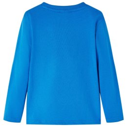Koszulka dziecięca z długimi rękawami, kobaltowoniebieska, 128