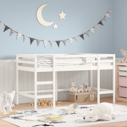 Rama łóżka dla dzieci z drabinką, biała, 90x200 cm, lita sosna
