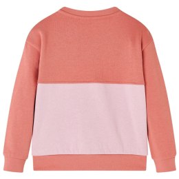Bluza dziecięca z blokami kolorów, różowa, 104