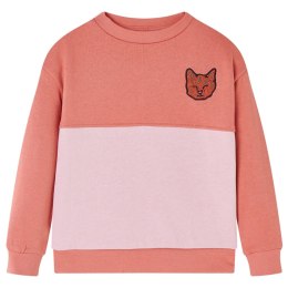 Bluza dziecięca z blokami kolorów, różowa, 128