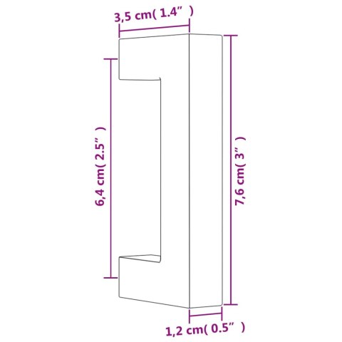 Uchwyty do szafek, 10 szt., czarne, 64 mm, stal nierdzewna