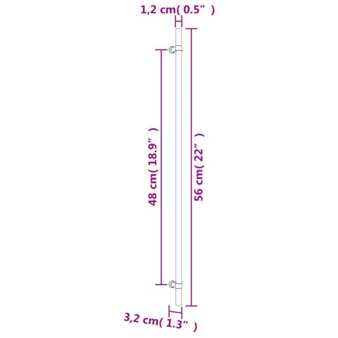 Uchwyty do szafek, 5 szt., srebrne, 480 mm, stal nierdzewna