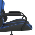 Masujący fotel gamingowy, czarno-niebieski, sztuczna skóra