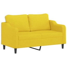 Sofa 2-osobowa, jasnożółta, 140 cm, tapicerowana tkaniną