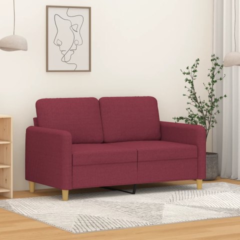 Sofa 2-osobowa, winna czerwień, 120 cm, tapicerowana tkaniną