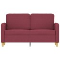 Sofa 2-osobowa, winna czerwień, 120 cm, tapicerowana tkaniną