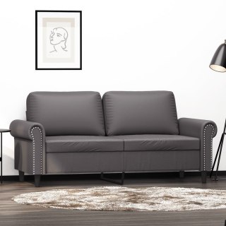 2-osobowa sofa, szary, 140 cm, sztuczna skóra