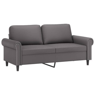 2-osobowa sofa, szary, 140 cm, sztuczna skóra