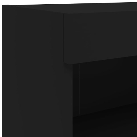 Szafki TV, z LED, 2 szt., czarne, 80x30x30 cm