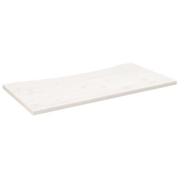 Blat biurka, biały, 100x60x2,5 cm, lite drewno sosnowe