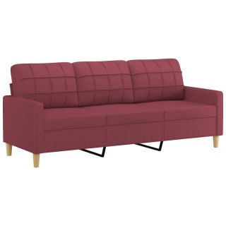 Sofa 3-osobowa, winna czerwień, 180 cm,tapicerowana tkaniną