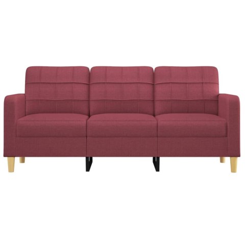 Sofa 3-osobowa, winna czerwień, 180 cm,tapicerowana tkaniną