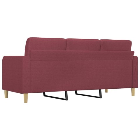 Sofa 3-osobowa, winna czerwień, 180 cm,tapicerowana tkaniną