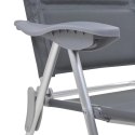 Krzesła turystyczne, 2 szt., 58 x 69 x 111 cm, aluminium, szare