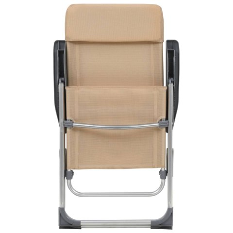 Składane krzesła turystyczne, 2 szt., kremowe, aluminiowe