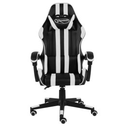 Fotel dla gracza, czarno-biały, sztuczna skóra
