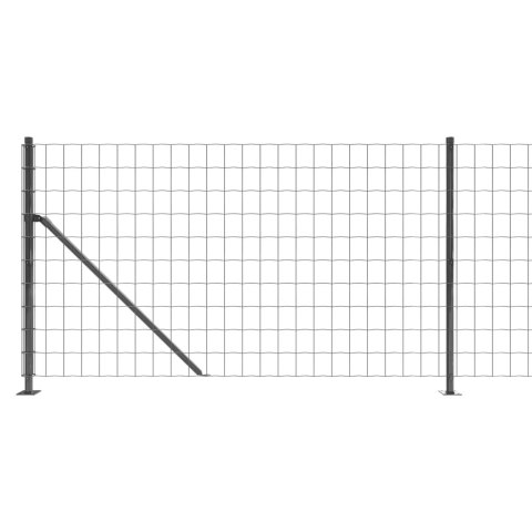 Ogrodzenie z siatki, ze stopami słupków, antracytowe, 1x25 m