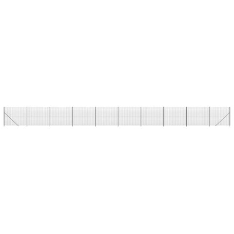 Ogrodzenie z siatki, ze stopami słupków, antracytowe, 2x25 m