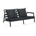 Sofa ogrodowa z poduszkami, 2-osobowa, ciemnoszara, aluminium