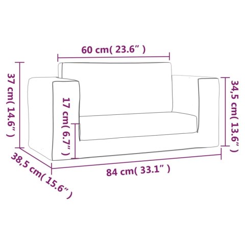 2-os. sofa dla dzieci, rozkładana, szara w gwiazdki, plusz