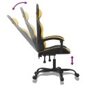 Obrotowy fotel gamingowy, czarno-złoty, sztuczna skóra