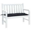 Poduszka na ławkę ogrodową, czarna krata, 100x50x7 cm, tkanina