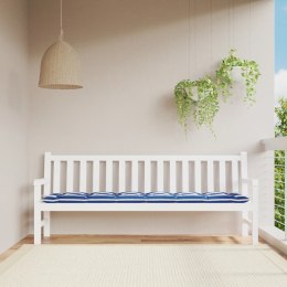 Poduszka na ławkę ogrodową, niebiesko-białe paski, 200x50x7 cm