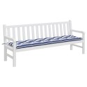 Poduszka na ławkę ogrodową, niebiesko-białe paski, 200x50x7 cm